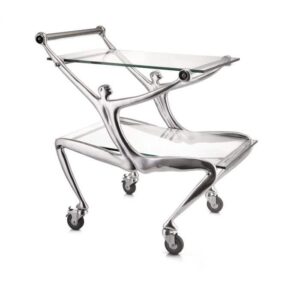 DRINK'S TROLLEY WITH GLASS TOP